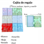 Cajita de regalo para cadena, topito y anillo medida 8cm X 5cm