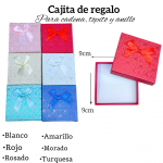 Cajita de regalo para cadena topito y anillo medida 9cm X 9cm 