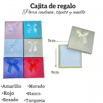 Cajita de regalo para cadena topito y anillo medida 9cm X 9cm 