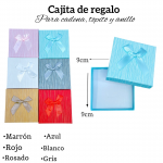 Cajita de regalo para cadena topito y anillo medida 9cm X 9cm 