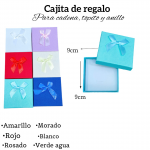 Cajita de regalo para cadena topito y anillo medida 9cm X 9cm 