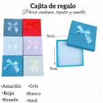 Cajita de regalo para cadena topito y anillo medida 9cm X 9cm 