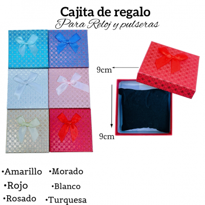 Cajita de regalo para reloj y pulsera medida 9cm X 9cm 