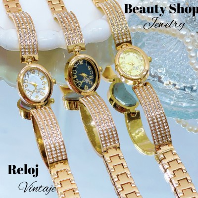 Nuevos modelos de reloj vintage de dama en oro chino