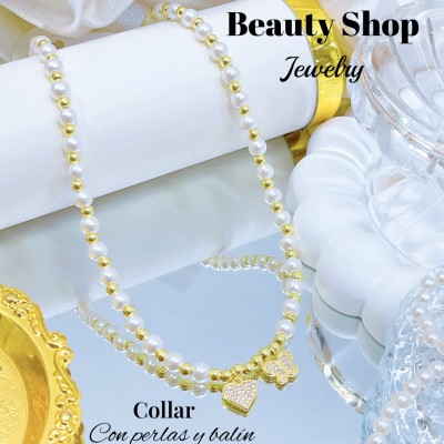#1 collares con perlas y balines 13& (2.35*)