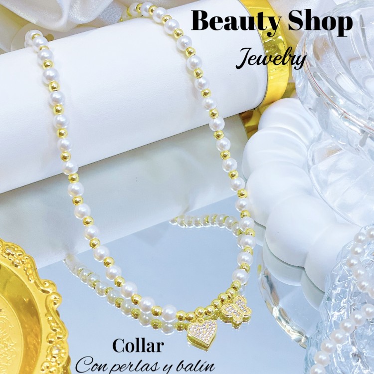 #1 collares con perlas y balines 13& (2.35*)