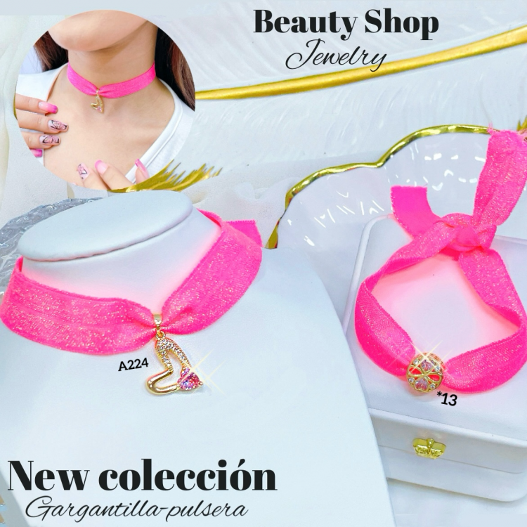 Nueva tendencia gargantilla+pulsera 