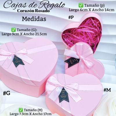 Cajas de regalo en forma de corazón con lazo te incluye 3 tamaños 