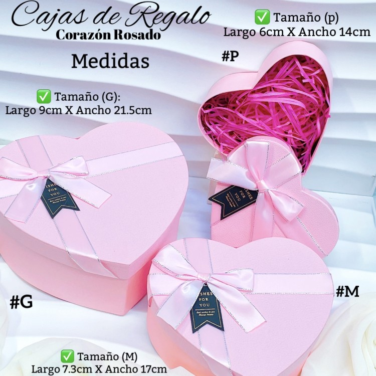 Cajas de regalo en forma de corazón con lazo te incluye 3 tamaños 