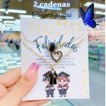 2 cadenas de graduación y tarjeta 