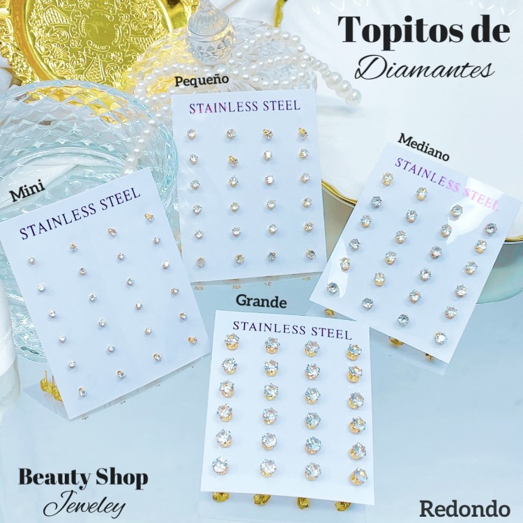 Paquete de topito de diamante redondo-cuadrado 18& Paquete de topito de diamante redondo-cuadrado 18&