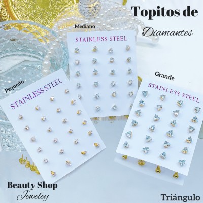 Paquete de topitos de diamante corazón-triángulo 