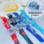 #001 Reloj para niños y niñas con luces y música 