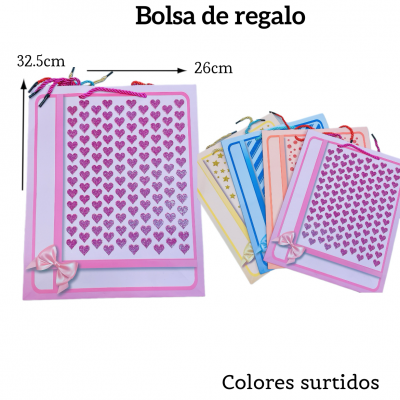 Bolsas de regalo medida 32.5cm X 26cm paquete X12