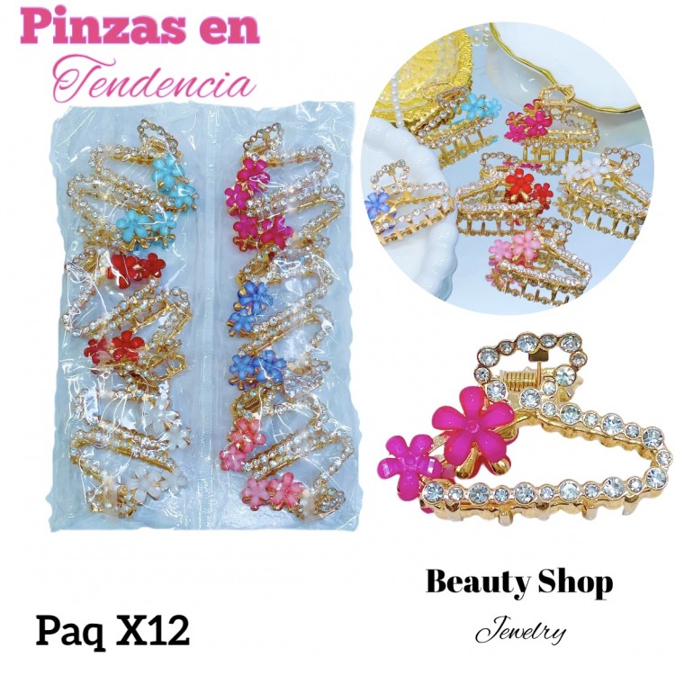 #000 paquete de pinzas en tendencia X12 unidades