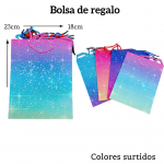 Bolsas de regalo medida 23cm X 18cm paquete X12