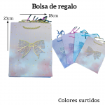 Bolsas de regalo medida 23cm X 18cm paquete X12