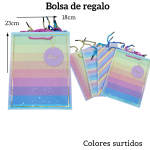 Bolsas de regalo medida 23cm X 18cm paquete X12