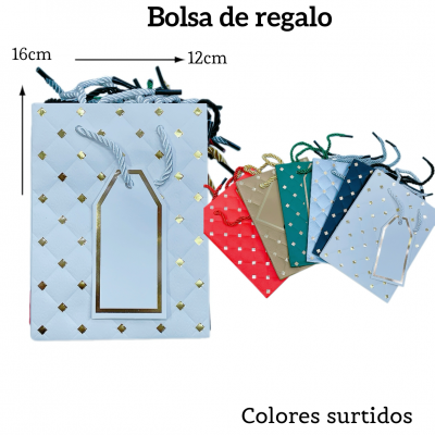 Bolsas de regalo medida 16cm X 12cm paquete x12
