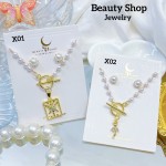 Juego perla cadena con zarcillos oro chino (&9) Juego perla cadena con zarcillos oro chino (&9)