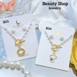 Juego perla cadena con zarcillos oro chino (&9) Juego perla cadena con zarcillos oro chino (&9)