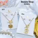 Juego perla cadena con zarcillos oro chino (&9) Juego perla cadena con zarcillos oro chino (&9)