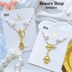 Juego perla cadena con zarcillos oro chino (&9) Juego perla cadena con zarcillos oro chino (&9)