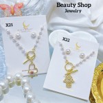 Juego perla cadena con zarcillos oro chino (&9) Juego perla cadena con zarcillos oro chino (&9)