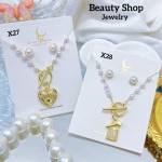 Juego perla cadena con zarcillos oro chino (&9) Juego perla cadena con zarcillos oro chino (&9)