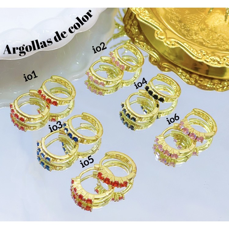 #6 #io Argolla piedras Oro chino (&5.5)