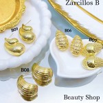 #B zarcillos chunky gold field  10&