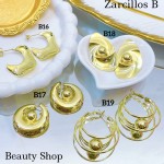 #B zarcillos chunky gold field  10&