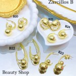 #B zarcillos chunky gold field  10&