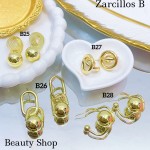 #B zarcillos chunky gold field  10&