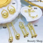 #B zarcillos chunky gold field  10&