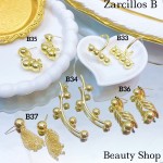 #B zarcillos chunky gold field  10&