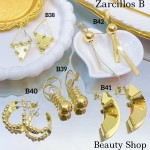#B zarcillos chunky gold field  10&