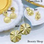 #B zarcillos chunky gold field  10&