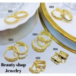 #G Zarcillos lujo piedras gold field 18k（9.5&)