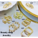 #G Zarcillos lujo piedras gold field 18k（9.5&)