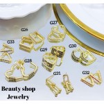 #G Zarcillos lujo piedras gold field 18k（9.5&)