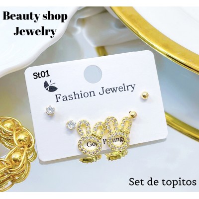 set de topitos lujos oro chino (&13.5）