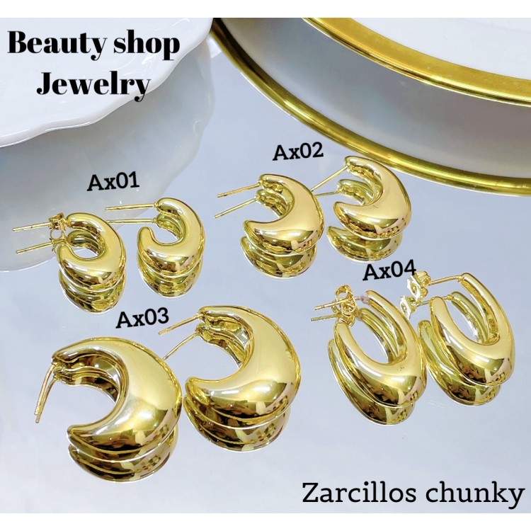 #Ax zarcillo lujos tipo gold field 18k 12&