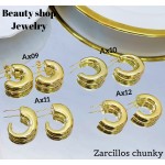 #Ax zarcillo lujos tipo gold field 18k 12&