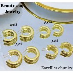 #Ax zarcillo lujos tipo gold field 18k 12&