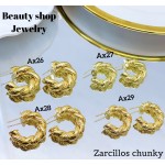 #Ax zarcillo lujos tipo gold field 18k 12&