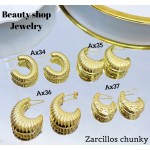 #Ax zarcillo lujos tipo gold field 18k 12&