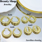 #Ax zarcillo lujos tipo gold field 18k 12&