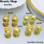 #Ax zarcillo lujos tipo gold field 18k 12&