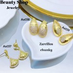 #Ax zarcillo lujos tipo gold field 18k 12&